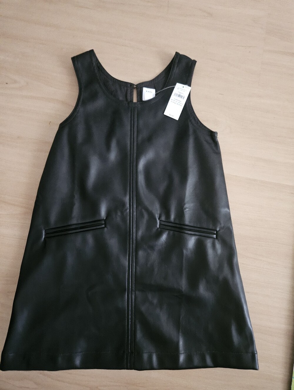 Girls' Vegan Leather Jumper Dress